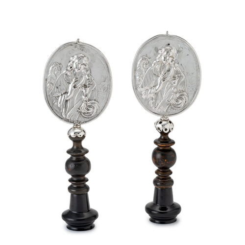 PAIR OF SILVER PROCESSIONAL PLAQUES