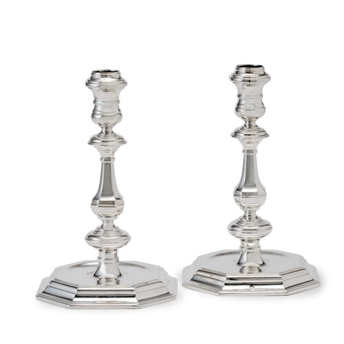 zilveren kandelaars, Willem van Laer, Zwolle, 1712